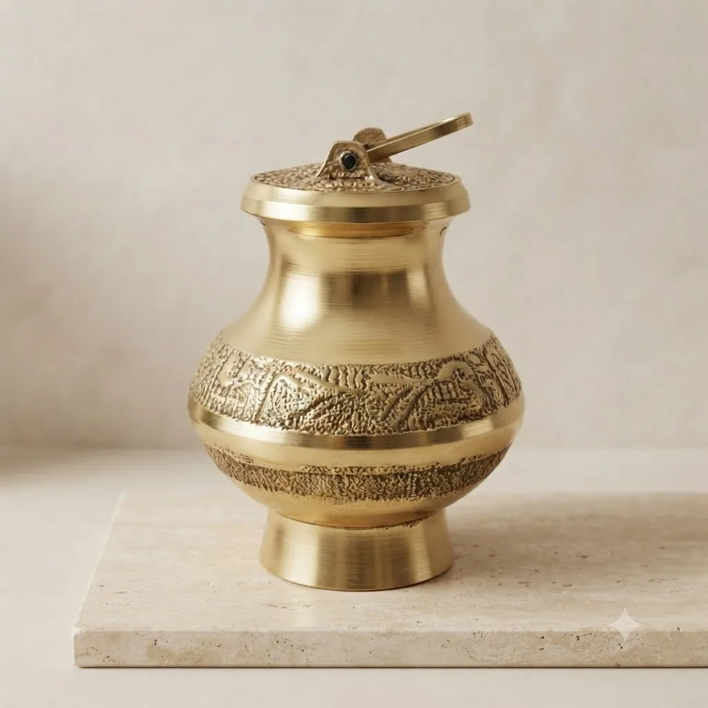 Brass Kamandal with Lid